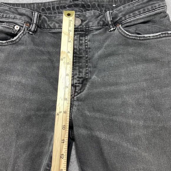 American Eagle Jeans Men 32x33 Gray Next Level Flex Stretch Whiskers Faded Denim - Picture 4 of 14